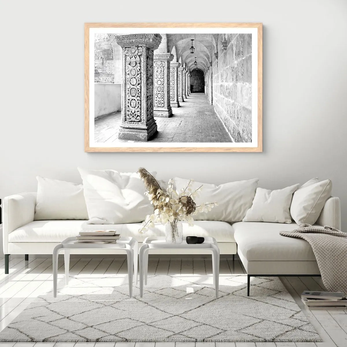 Poster in cornice rovere chiaro - Dove porterà? - 100x70 cm