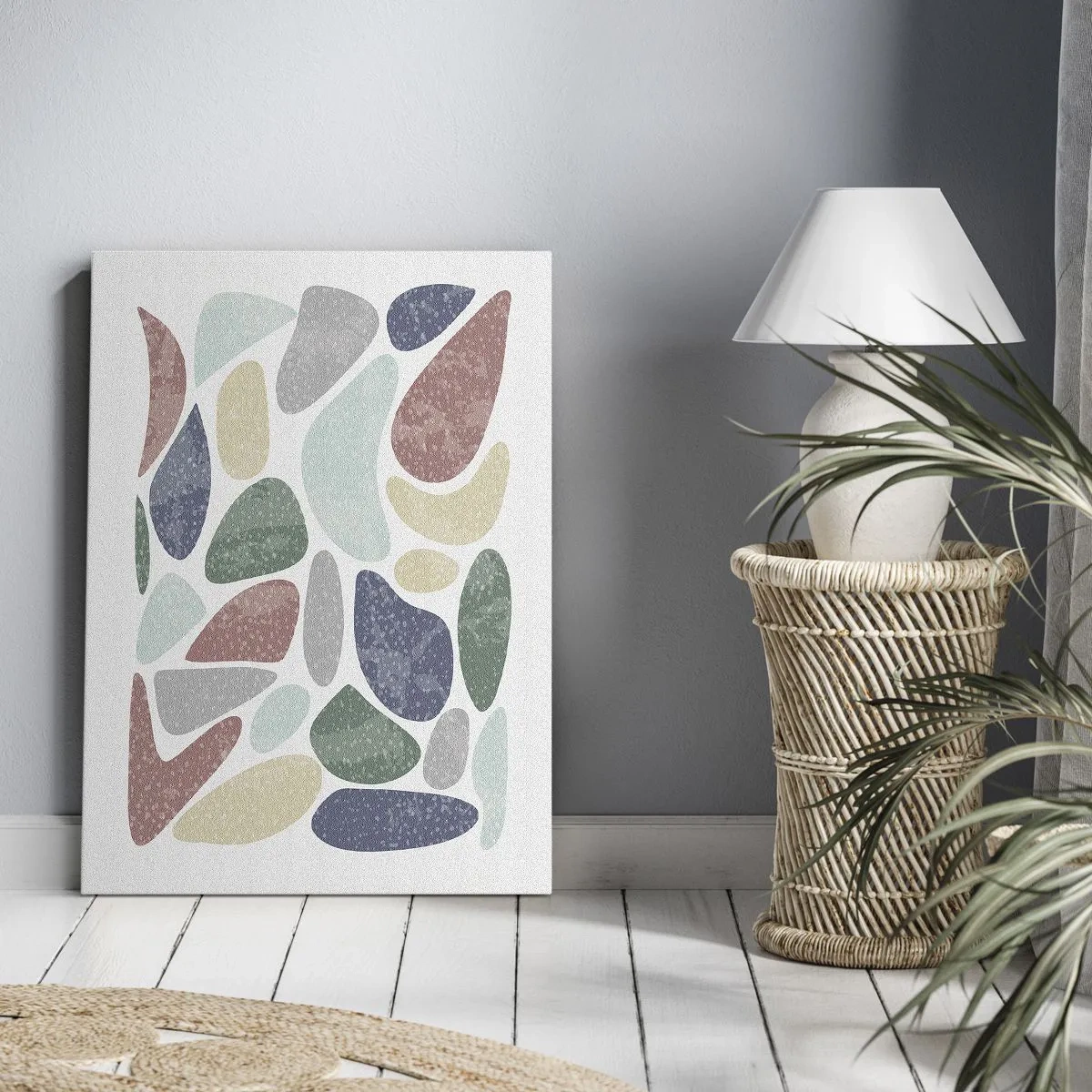 Quadro su tela - Stampe su Tela - Mosaico di colori incipriati - 65x120 cm