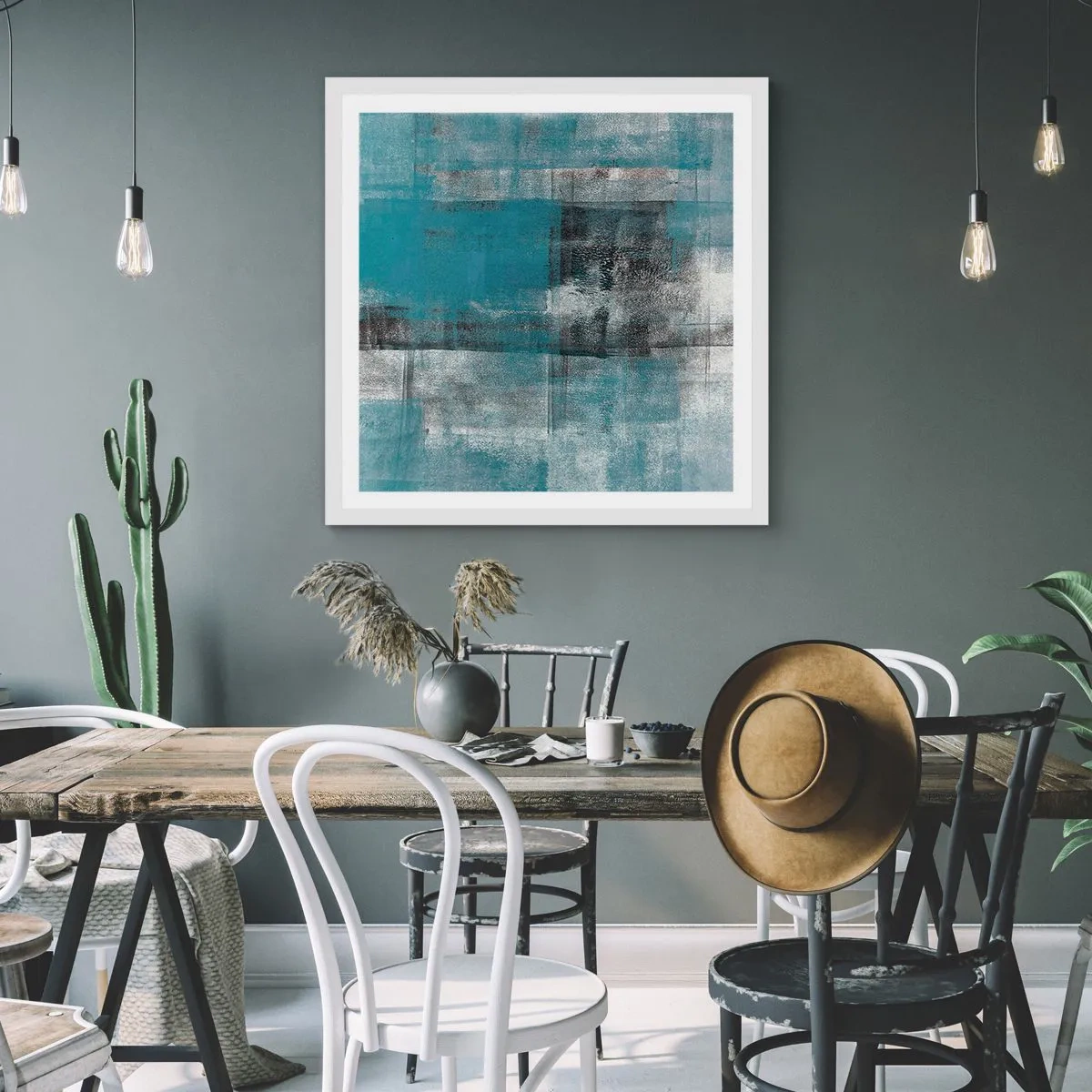 Poster in cornice bianca - Acqua e aria - 60x60 cm