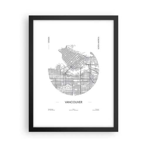Poster in cornice nera - Anatomia Vancouver - 30x40 cm