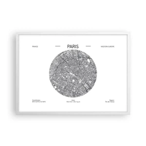 Poster in cornice bianca - Anatomia di Parigi - 70x50 cm
