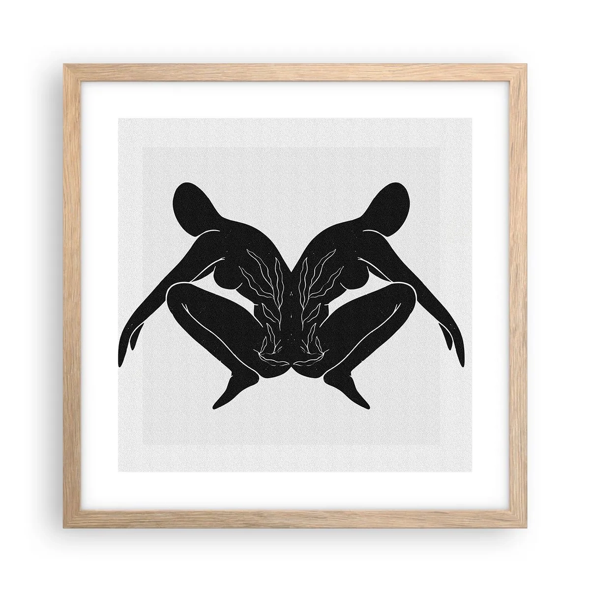 Poster in cornice rovere chiaro - Anima comune - 40x40 cm