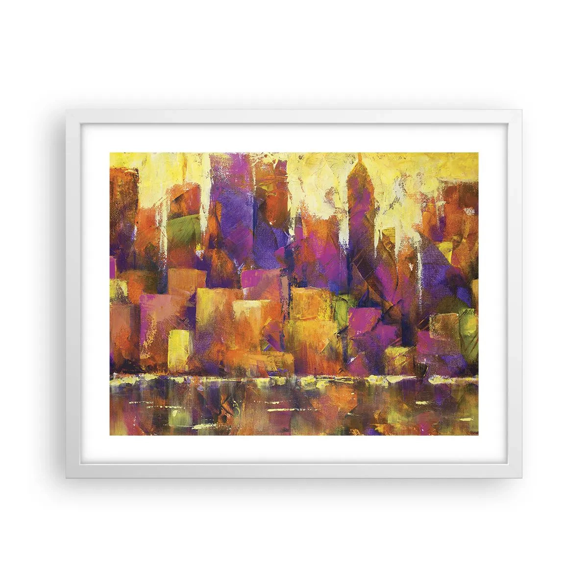 Poster in cornice bianca - Composizione metropolitana - 50x40 cm