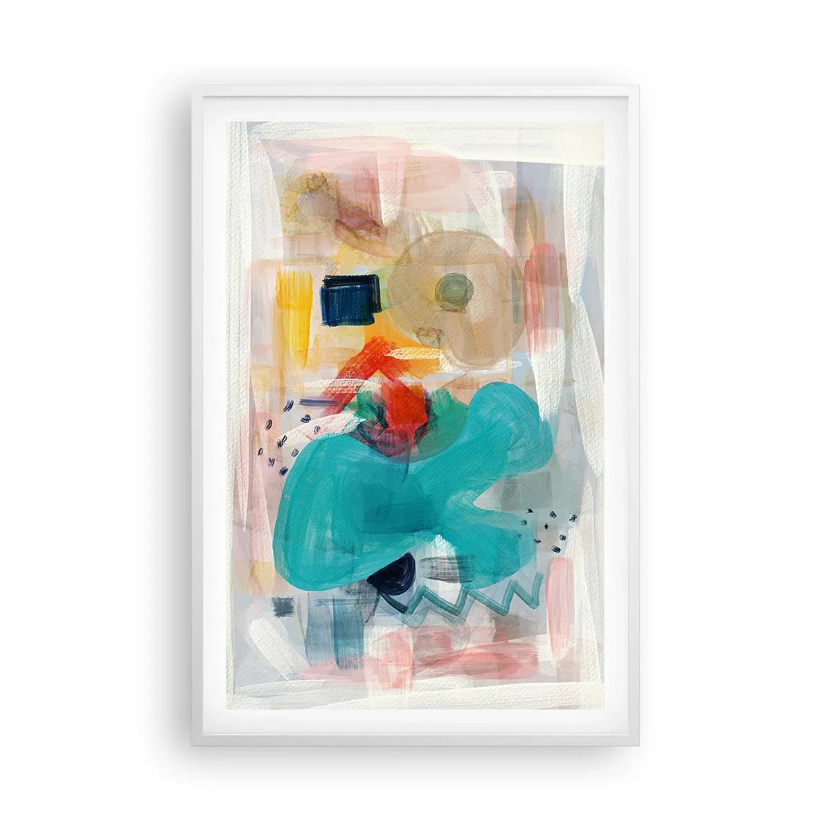 Poster in cornice bianca - Il gioco dei colori - 61x91 cm