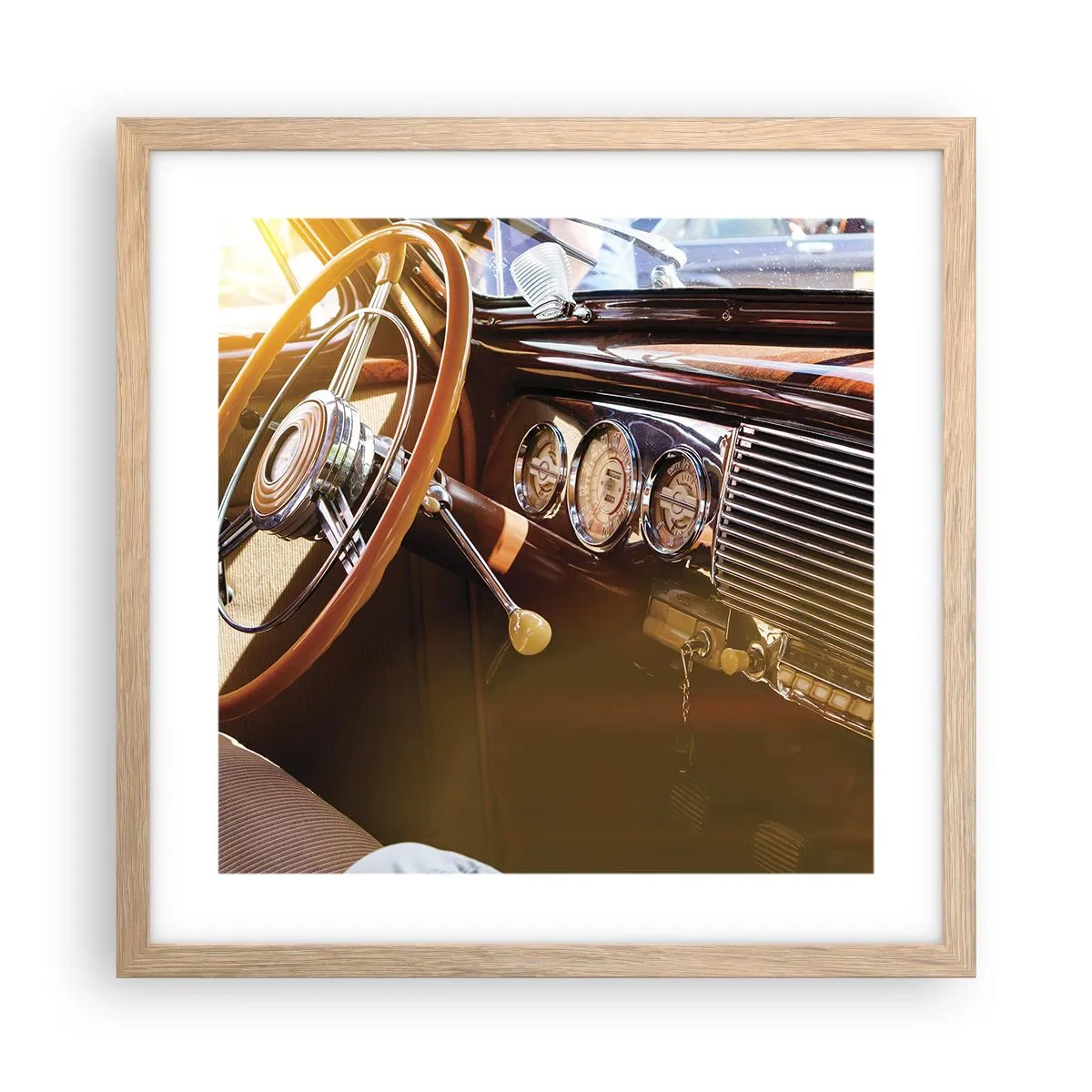 Poster in cornice rovere chiaro - Un soffio di lusso dal passato - 40x40 cm