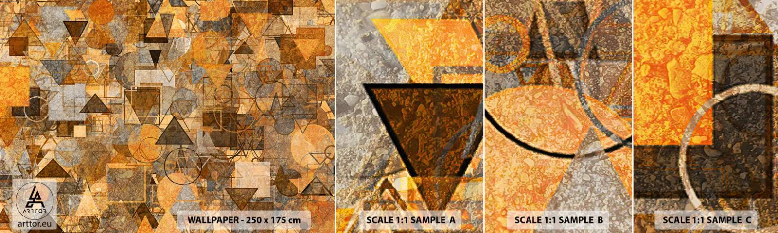 Campione Di Fotomurale Standard Eco - Il mondo compreso nella forma - Astrazione, Pezzo, Modello moderno - 100x30 cm