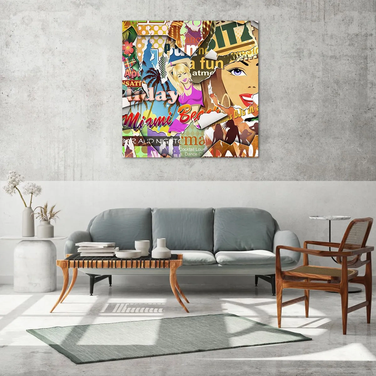 Quadro su vetro - Retrospettiva di vacanza - 30x30 cm