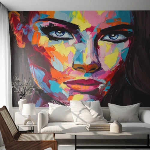 Fotomurali Autoadesivo Deluxe Sticker - Anche l'anima è colorata - Ritratto di una donna, Viso, Pezzo - 450x315 cm