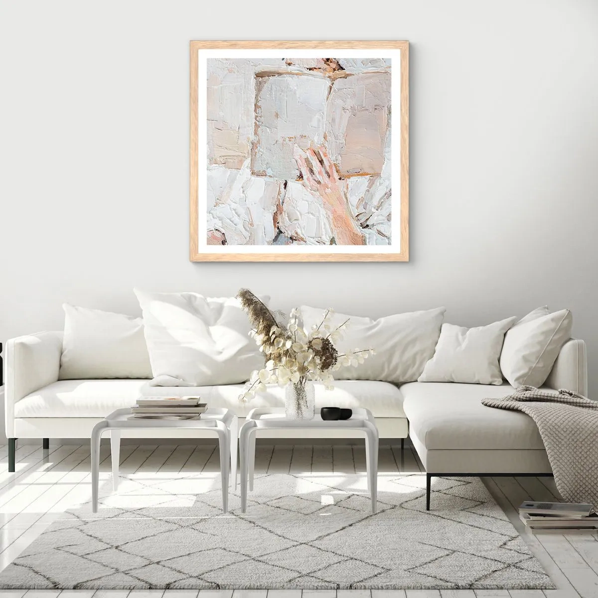 Poster in cornice rovere chiaro - In un altro mondo - 50x50 cm