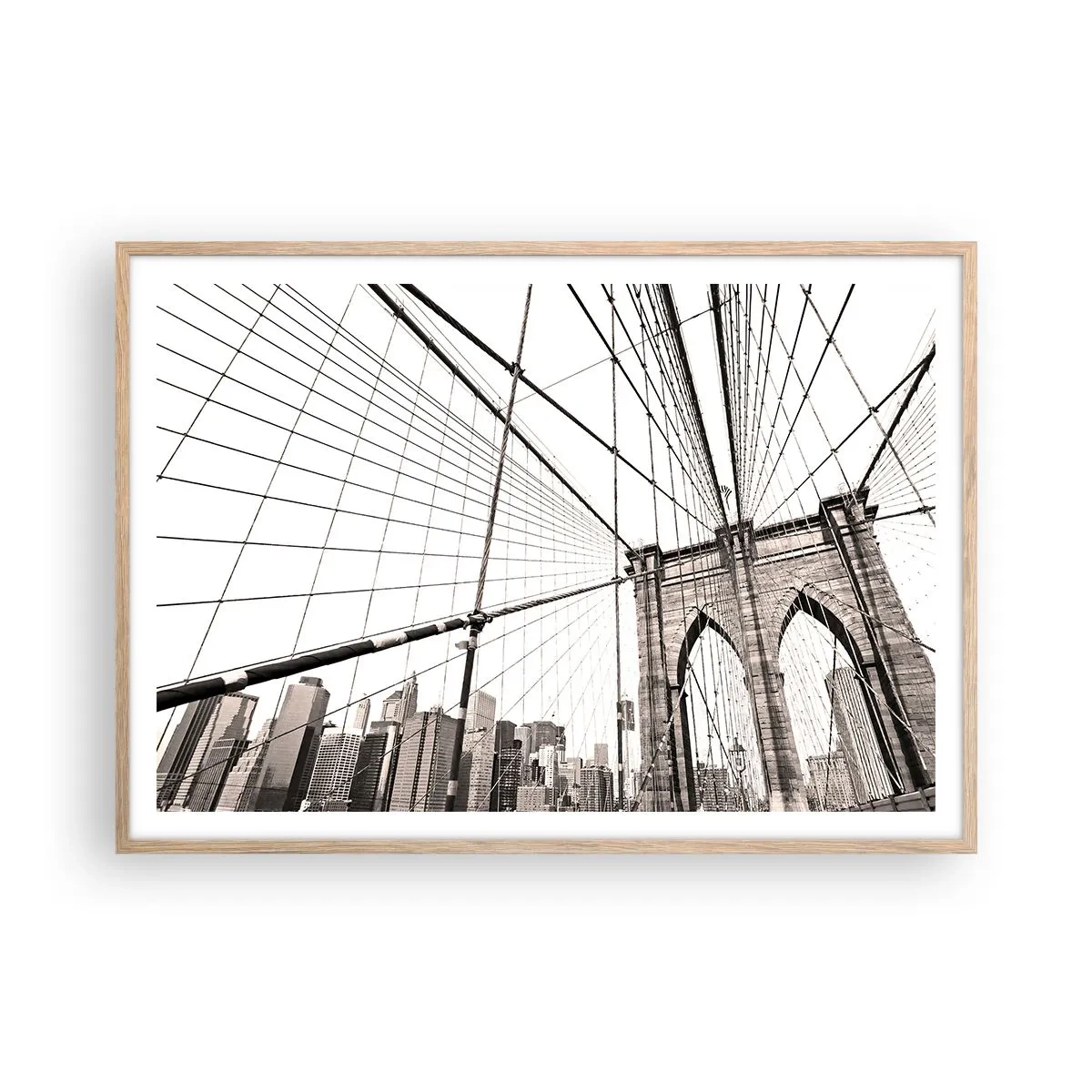 Poster in cornice rovere chiaro - La cattedrale di New York - 100x70 cm