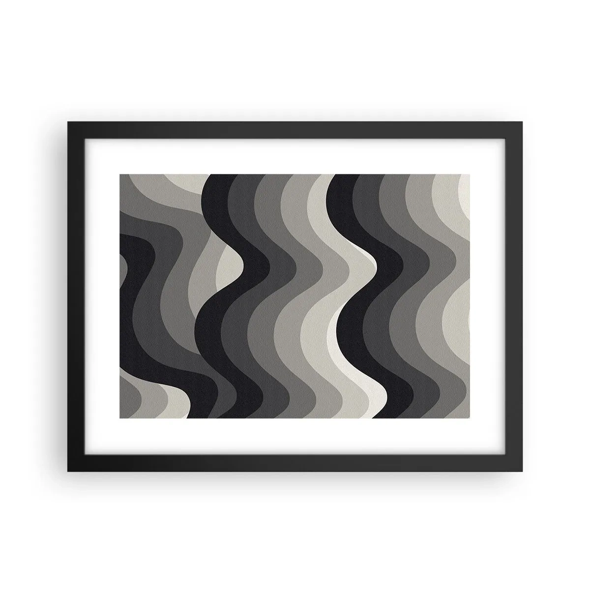 Poster in cornice nera - Un'onda dopo l'altra - 40x30 cm