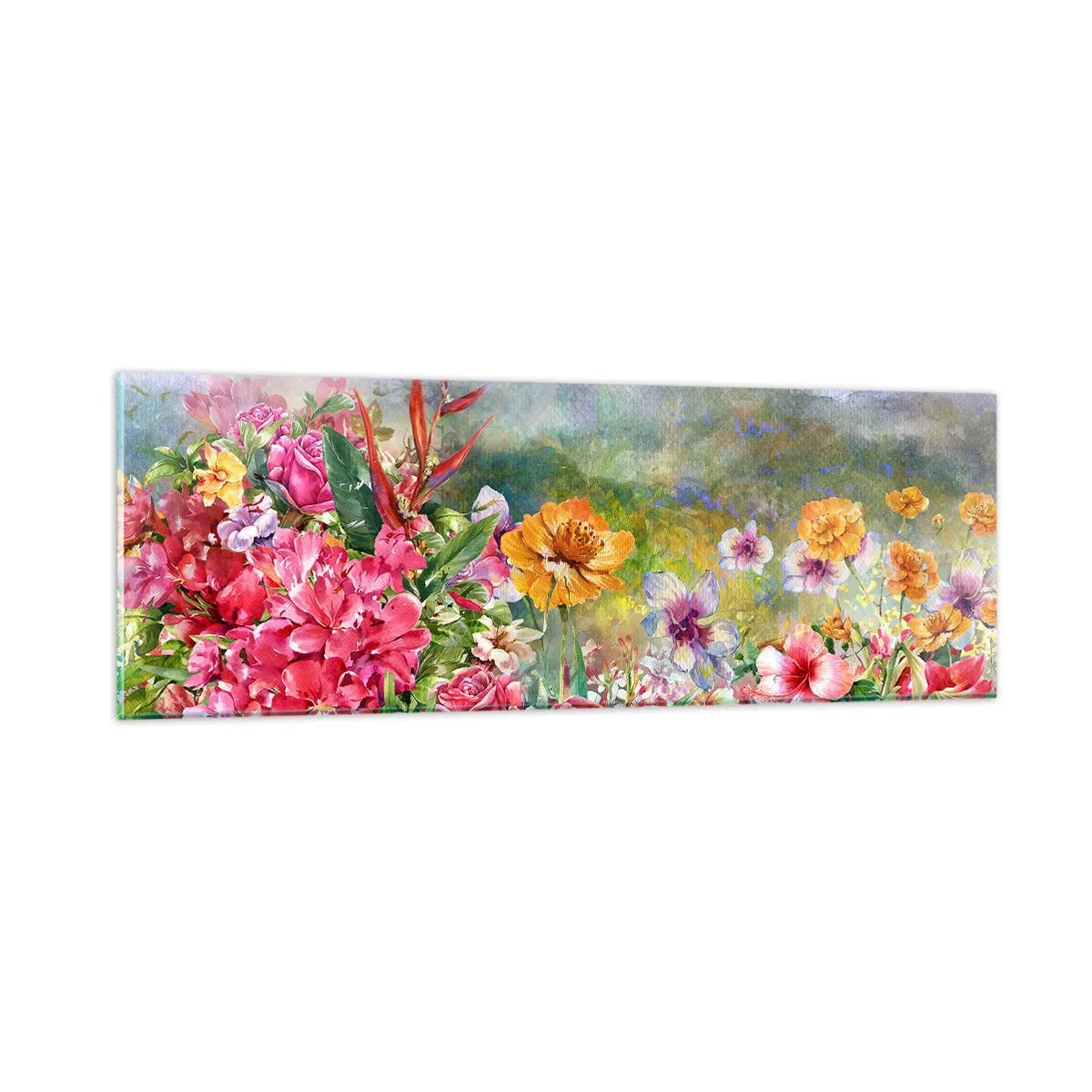 Quadro su vetro - Il giardino impazzito - 90x30 cm