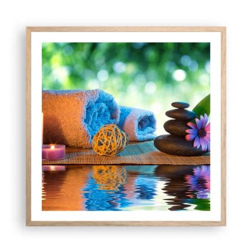 Poster in cornice rovere chiaro - Tempo per il corpo - 60x60 cm