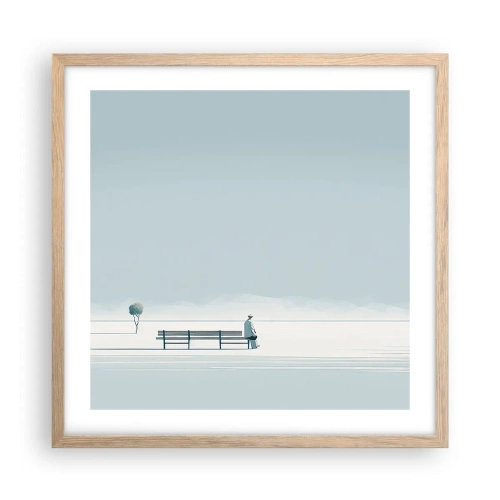 Poster in cornice rovere chiaro - Si, aspetto. - 50x50 cm