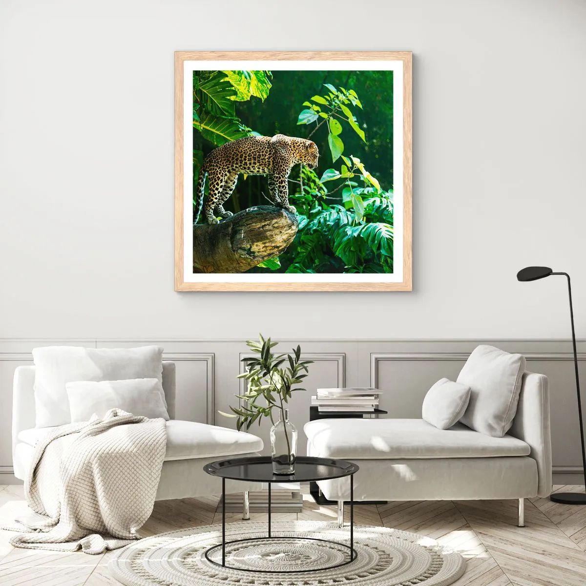 Poster in cornice rovere chiaro - A caccia? - 60x60 cm