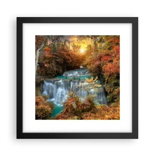 Poster in cornice nera - Il tesoro nascosto nel bosco - 30x30 cm