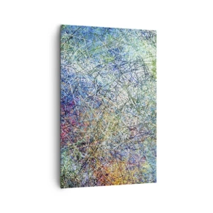 Quadro su tela - Stampe su Tela - Composizione astratta con linee e texture multicolori - 80x120cm - Non è cosi semplice - Decorazione murale moderna per soggiorno e camera da letto ARTTOR