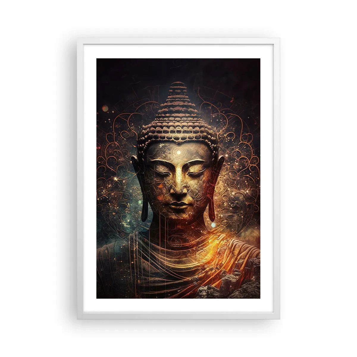 Poster in cornice bianca - Equilibrio spirituale - 50x70 cm
