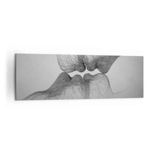 Quadro su tela - Stampe su Tela - Un bacio astratto presentato in una forma eterea - 160x50cm - Il bacio del vento - Decorazione murale moderna per soggiorno e camera da letto ARTTOR