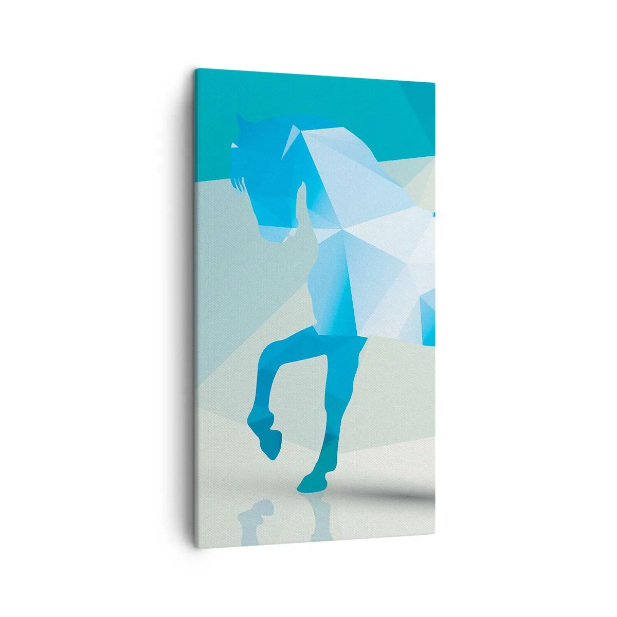 Quadro su tela - Stampe su Tela - Cavallo geometrico nel turchese - 45x80 cm
