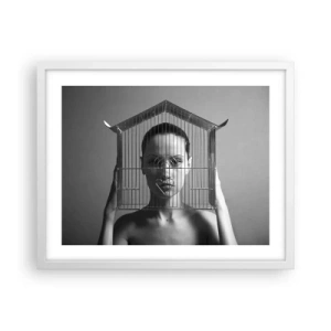 Poster in cornice bianca - Ritratto un po' surreale - 50x40 cm