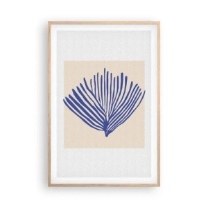 Poster in cornice rovere chiaro - Ventaglio blu - 61x91 cm