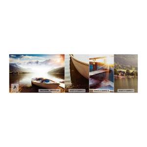 Campione di Fotomurale Premium Canvas - Sull'acqua grande e pura - Paesaggio, Lago, Montagne - 100x30 cm