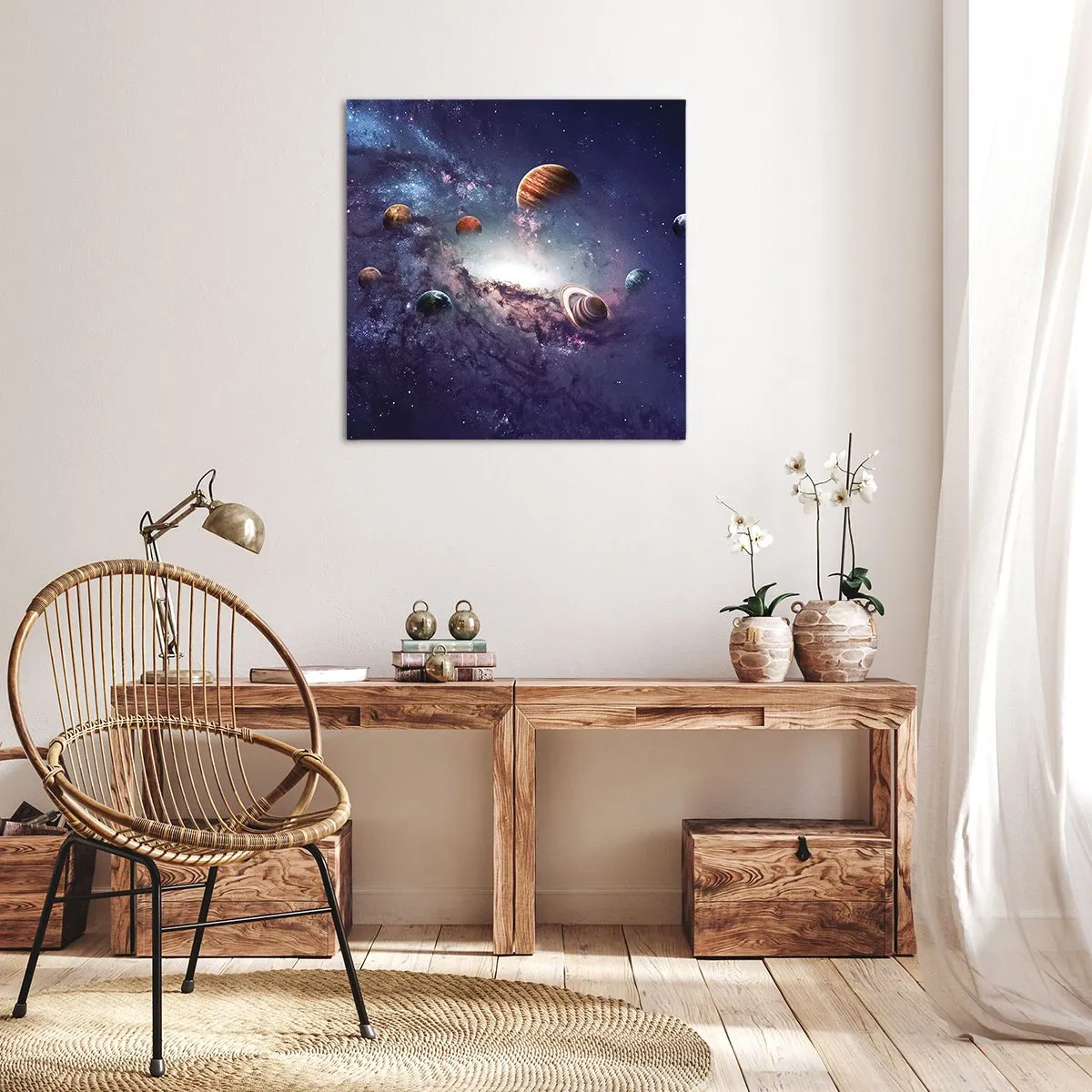 Quadro su tela - Stampe su Tela - Sistema solare danzante - 30x30 cm