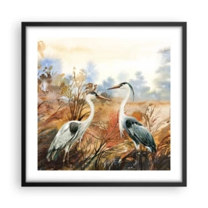 Poster in cornice nera - Dove in autunno? - 50x50 cm