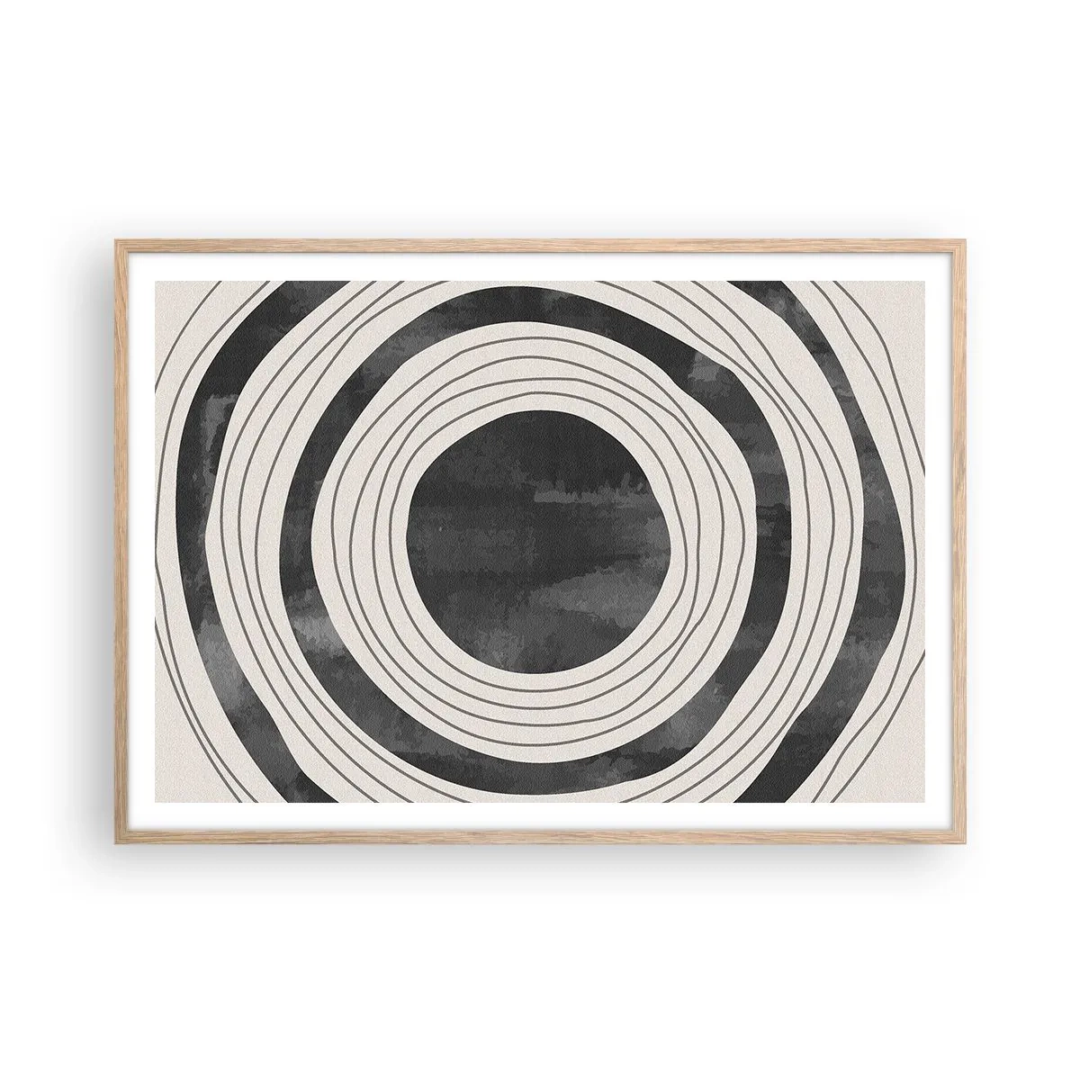 Poster in cornice rovere chiaro - Proprio al centro - 100x70 cm