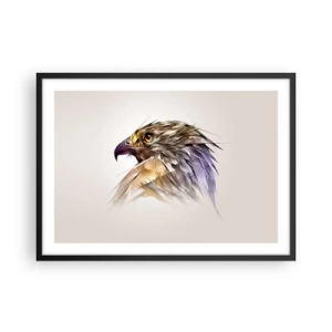 Poster in cornice nera - Ritratto artistico di un'aquila in tonalità pastello - 70x50cm - Ritratto di guerriero - Decorazione murale moderna per soggiorno e camera da letto ARTTOR
