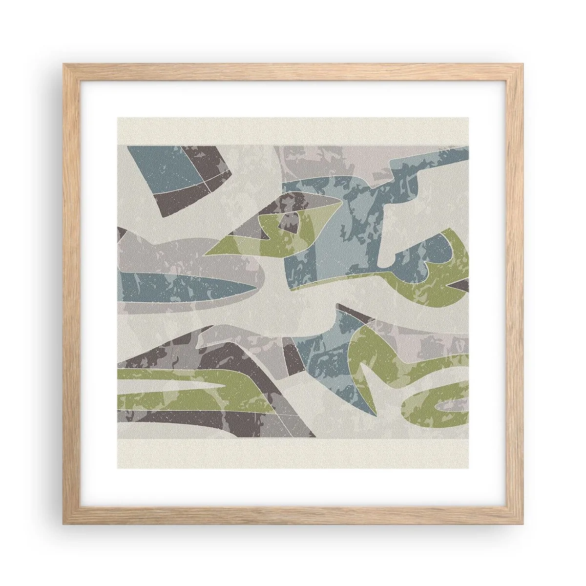 Poster in cornice rovere chiaro - Composizione oltre il vetro - 40x40 cm