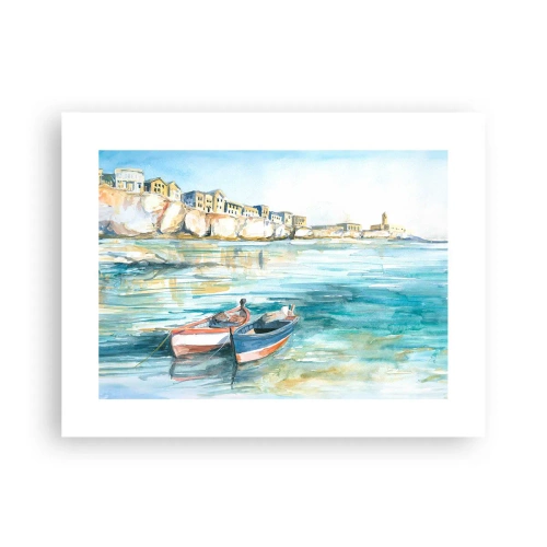 Poster - Paesaggio in azzurro - 40x30 cm