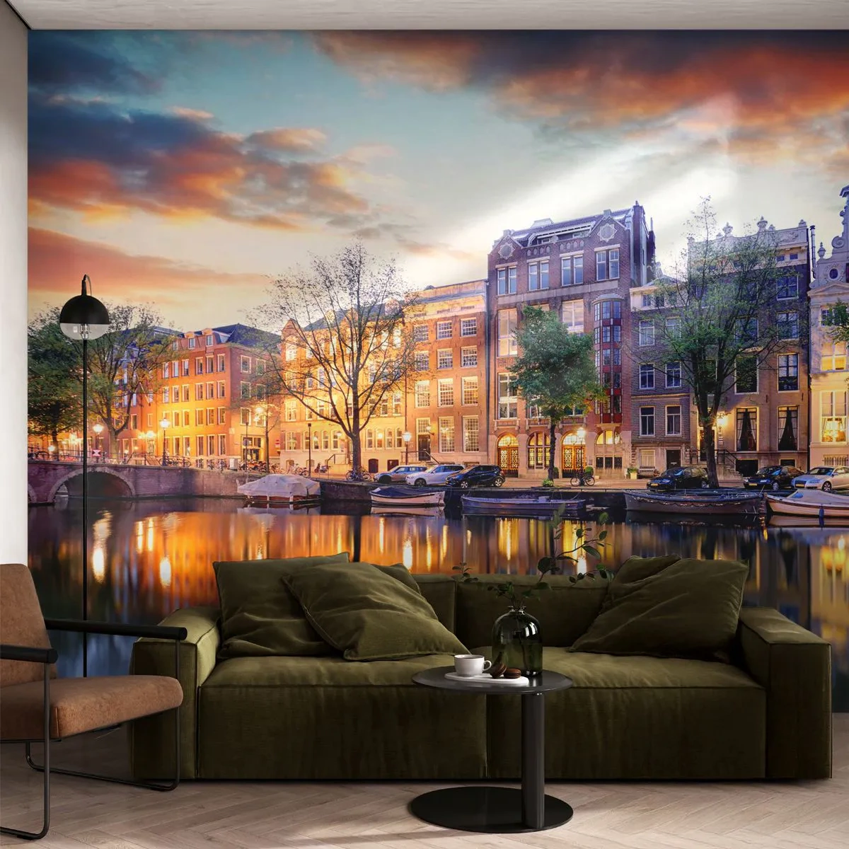 Fotomurali Premium Sand - Bellezza olandese riservata e tranquilla - Città, Architettura, Amsterdam - 350x256 cm