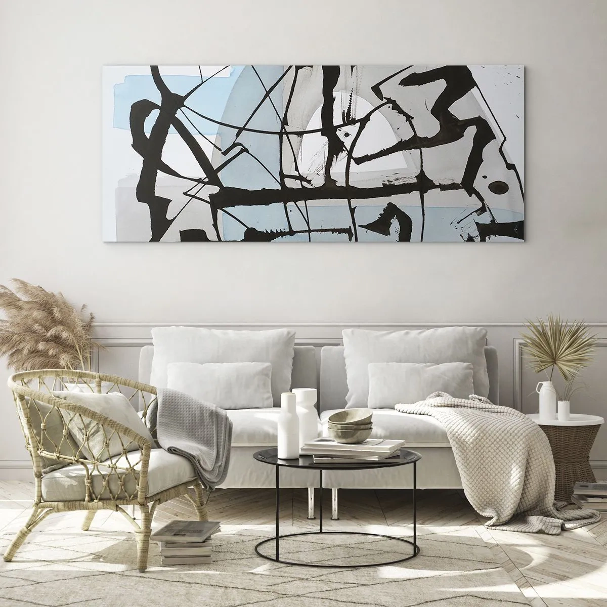 Quadro su vetro - Blu nonostante tutto - 100x40 cm