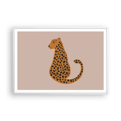 Poster in cornice bianca - Il leopardo è un motivo di moda - 100x70 cm