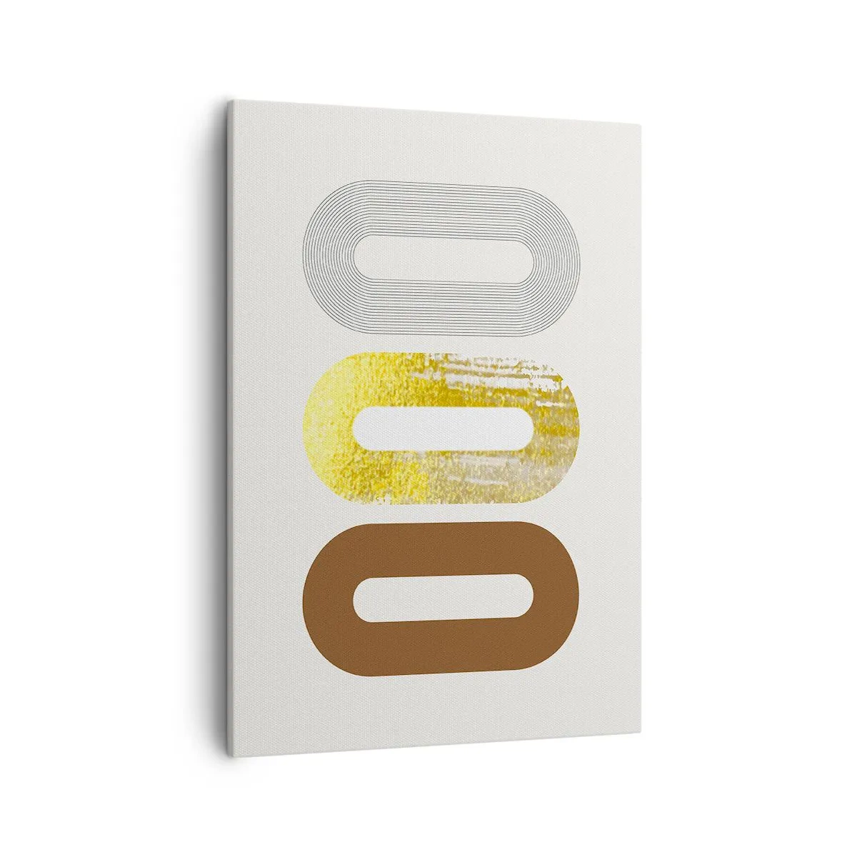 Quadro su tela - Stampe su Tela - Motivo astratto di tre forme geometriche - 50x70cm - Ohh! - Decorazione murale moderna per soggiorno e camera da letto ARTTOR