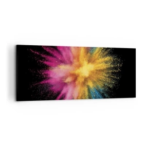 Quadro su tela - Stampe su Tela - Esplosione di polvere colorata su sfondo nero - 120x50cm - La nascita dei colori - Decorazione murale moderna per soggiorno e camera da letto ARTTOR