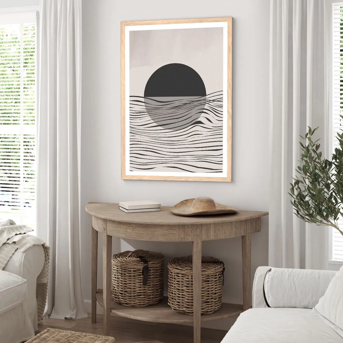 Poster in cornice rovere chiaro - Composizione a metà - 61x91 cm