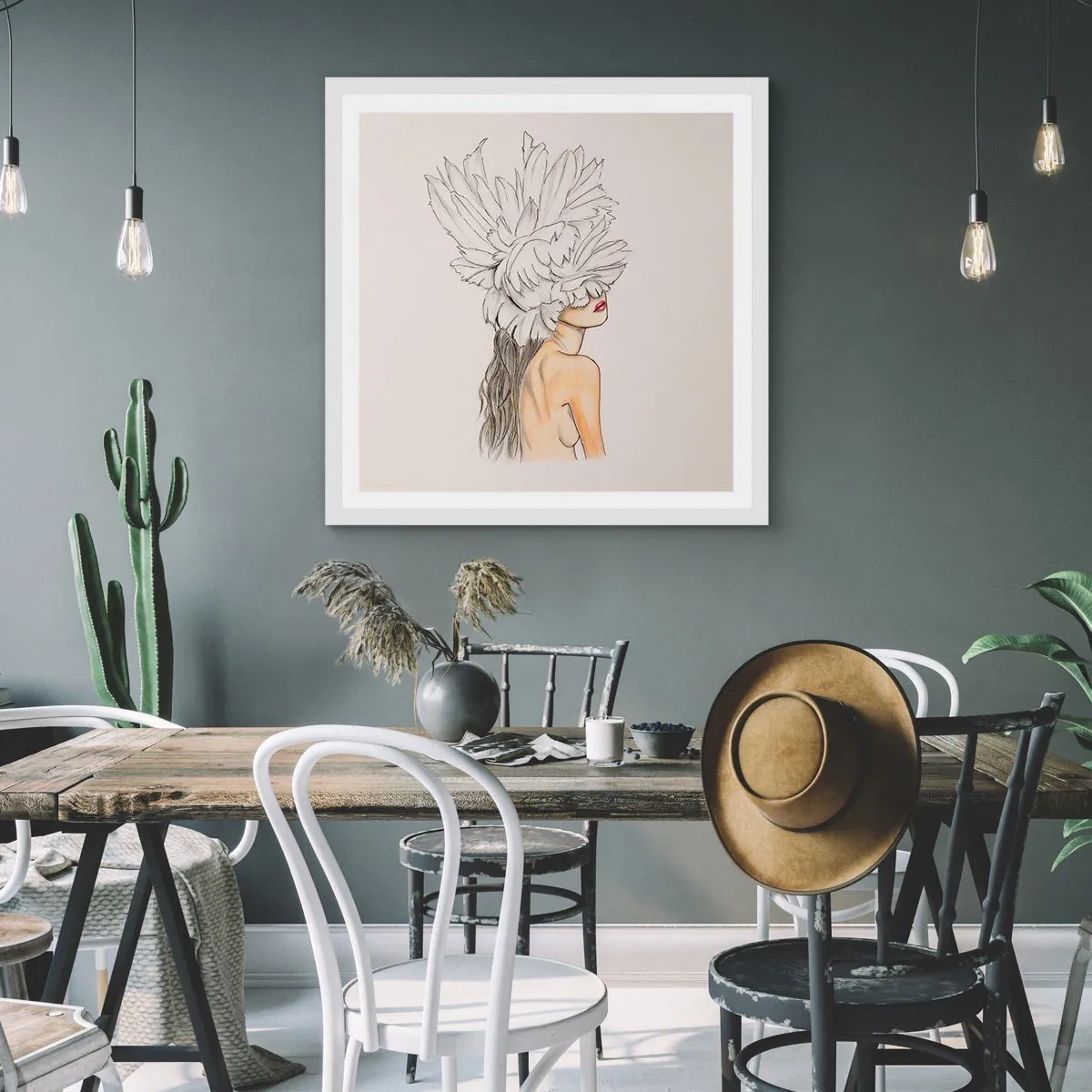 Poster in cornice bianca - Bellezza coronata - 40x40 cm