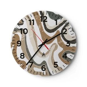 Orologio da parete - Orologio in Vetro - I meandri dei colori della terra - 30x30 cm