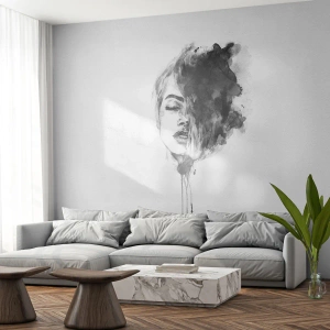 Fotomurali Autoadesivo Deluxe Sticker - Cosa sogna la ragazza - Ritratto di una donna, Volto di donna, Astrazione - 150x105 cm