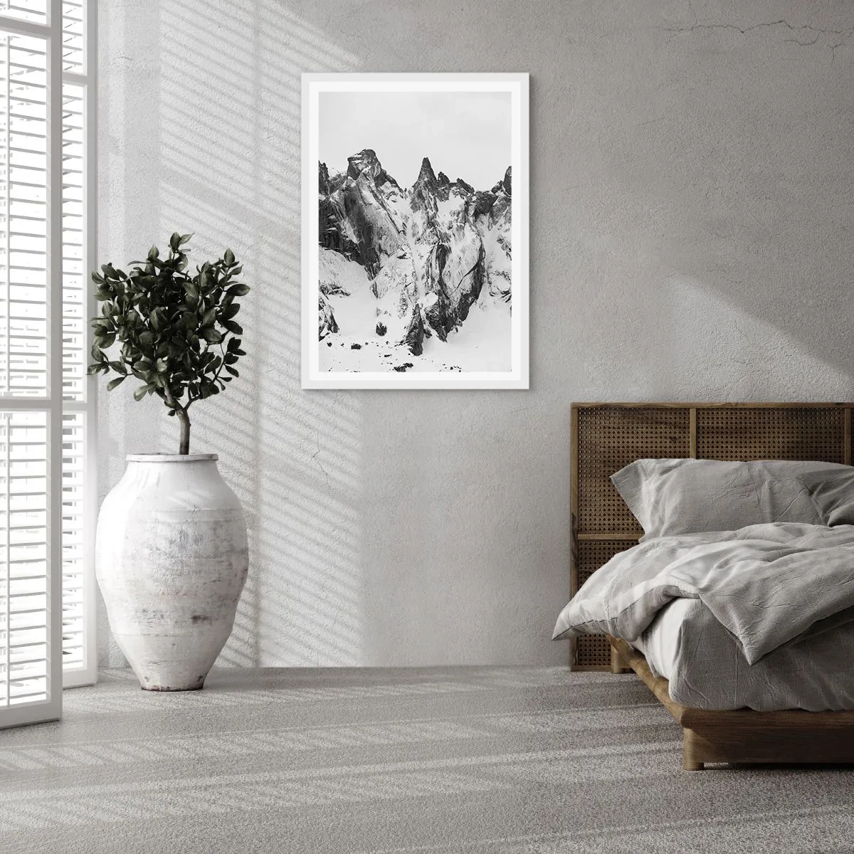 Poster in cornice bianca - Cresta minacciosa di granito - 61x91 cm