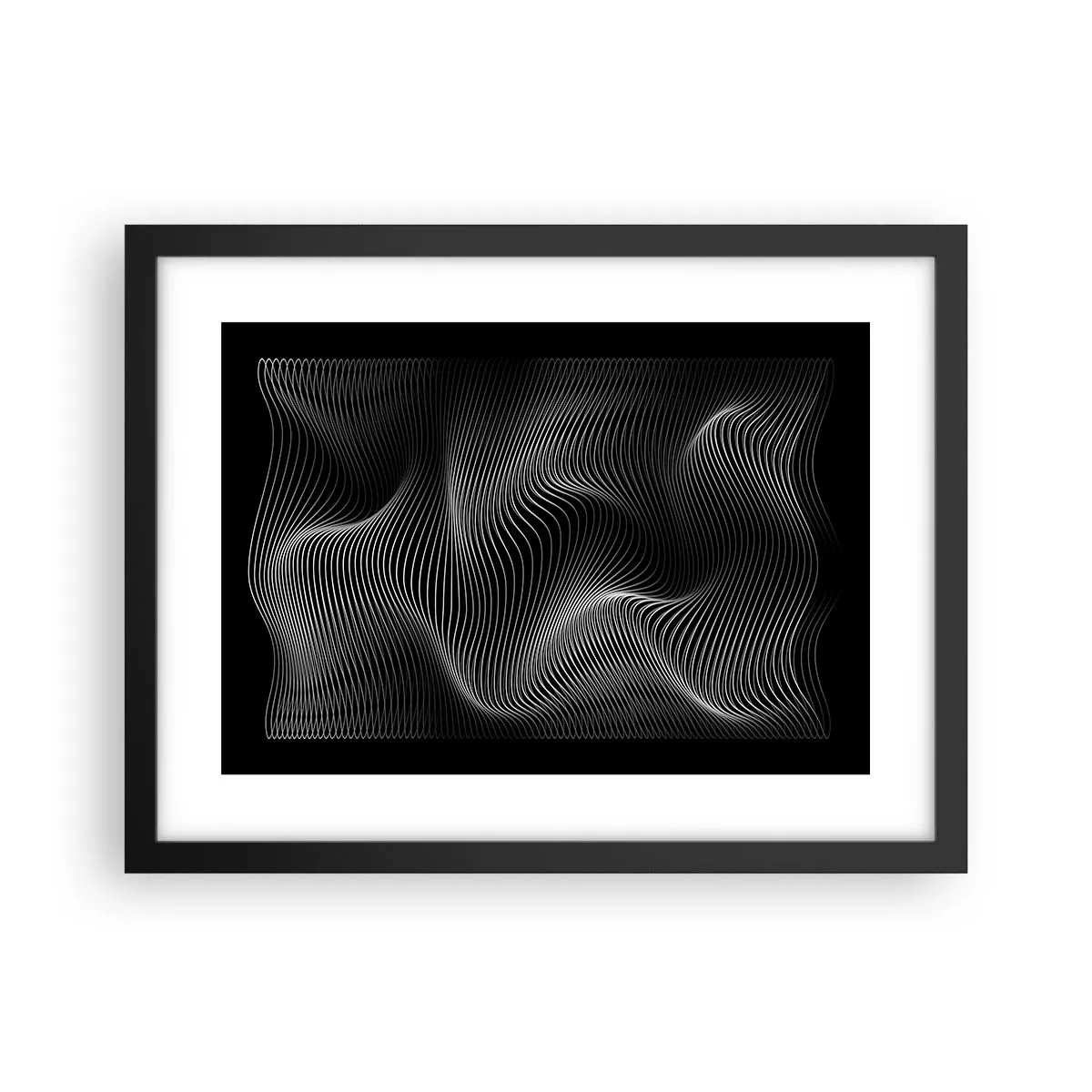 Poster in cornice nera - La danza della luce nello spazio - 40x30 cm