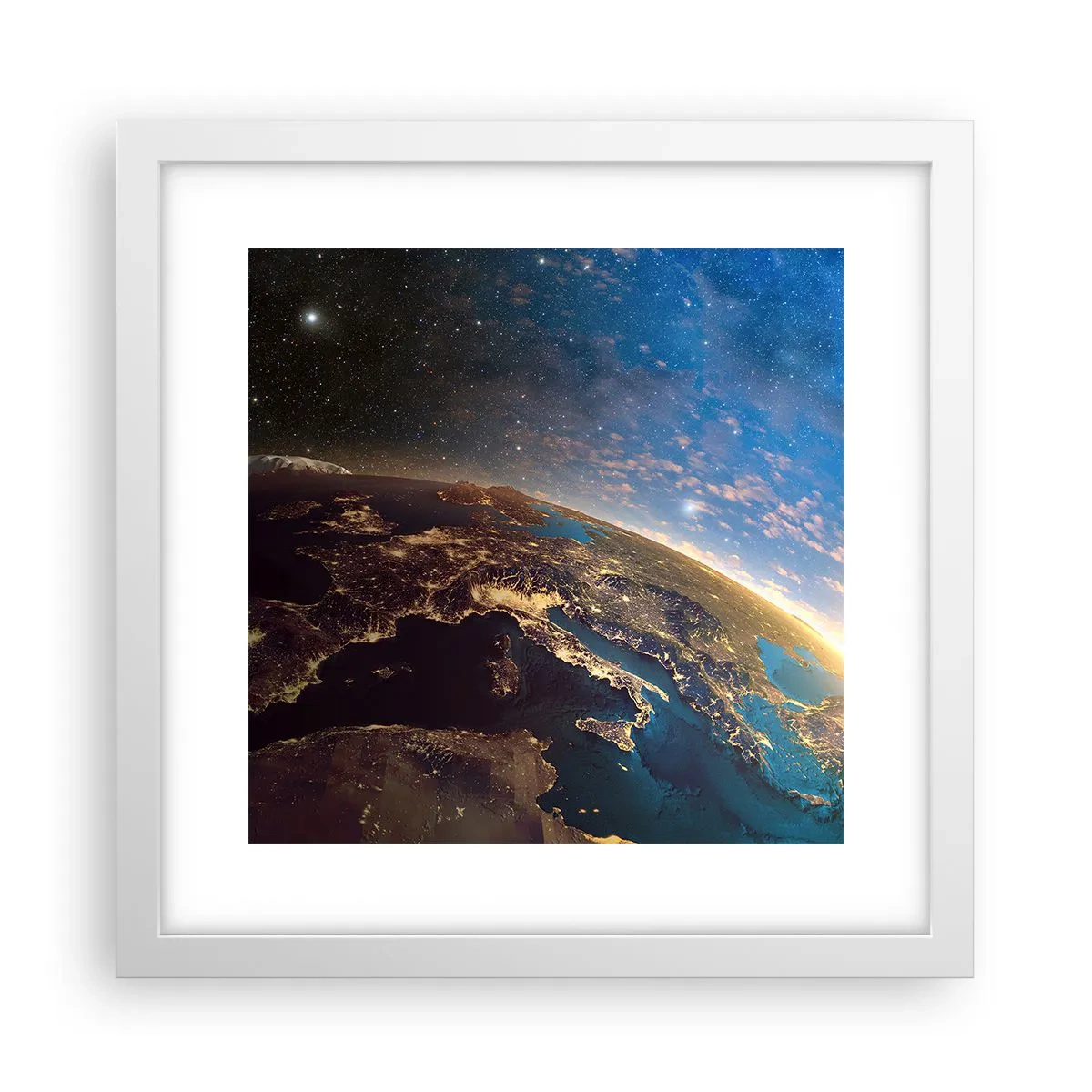 Poster in cornice bianca - Guardiamoci da lontano - 30x30 cm