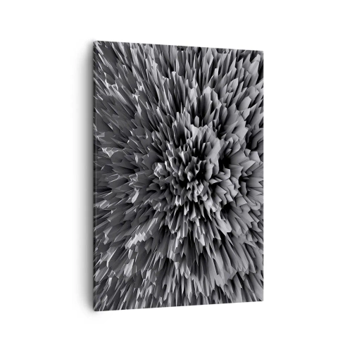 Quadro su tela - Stampe su Tela - Struttura astratta in tonalità di grigio - 50x70cm - Spigolosità massima - Decorazione murale moderna per soggiorno e camera da letto ARTTOR
