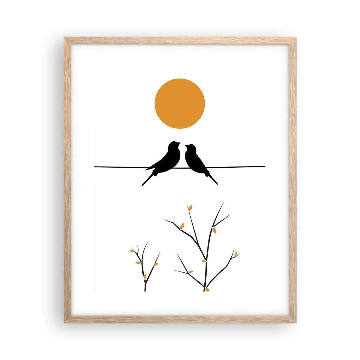 Poster in cornice rovere chiaro - Sera da usignoli - 40x50 cm