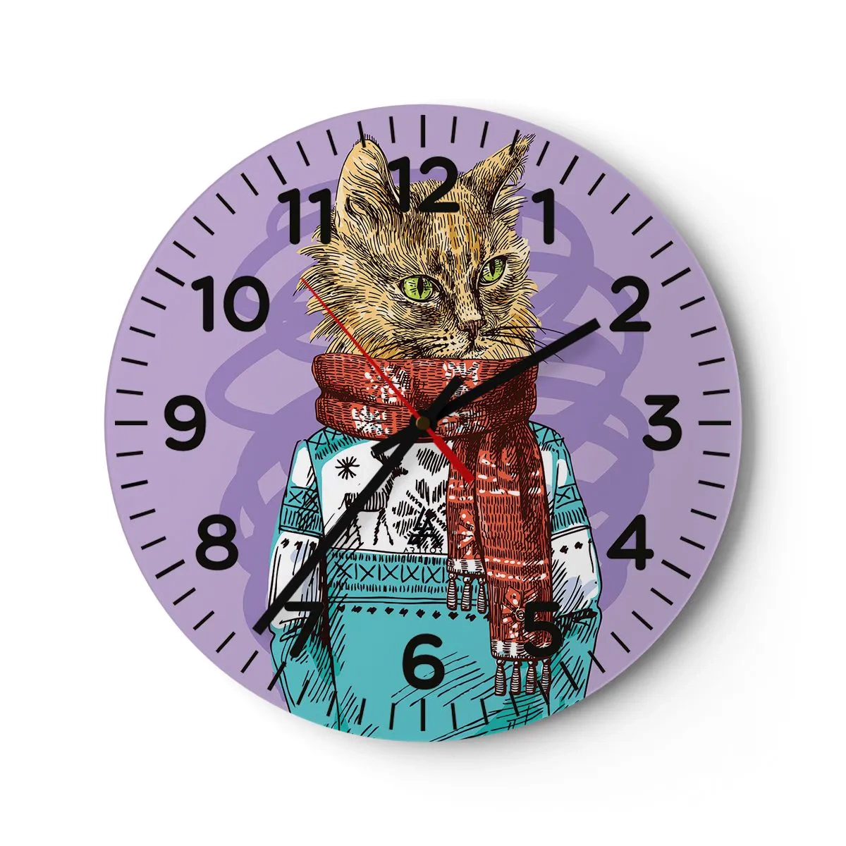 Orologio da parete - Orologio in Vetro - Un gatto non solo con gli stivali - 30x30 cm