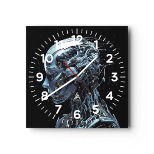 Orologio da parete - Orologio in Vetro - La tecnologia è donna - 40x40 cm