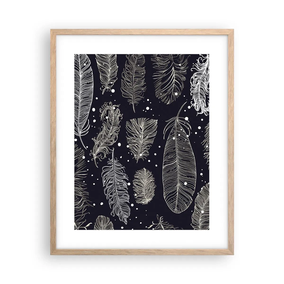 Poster in cornice rovere chiaro - Pizzo piumato - 40x50 cm